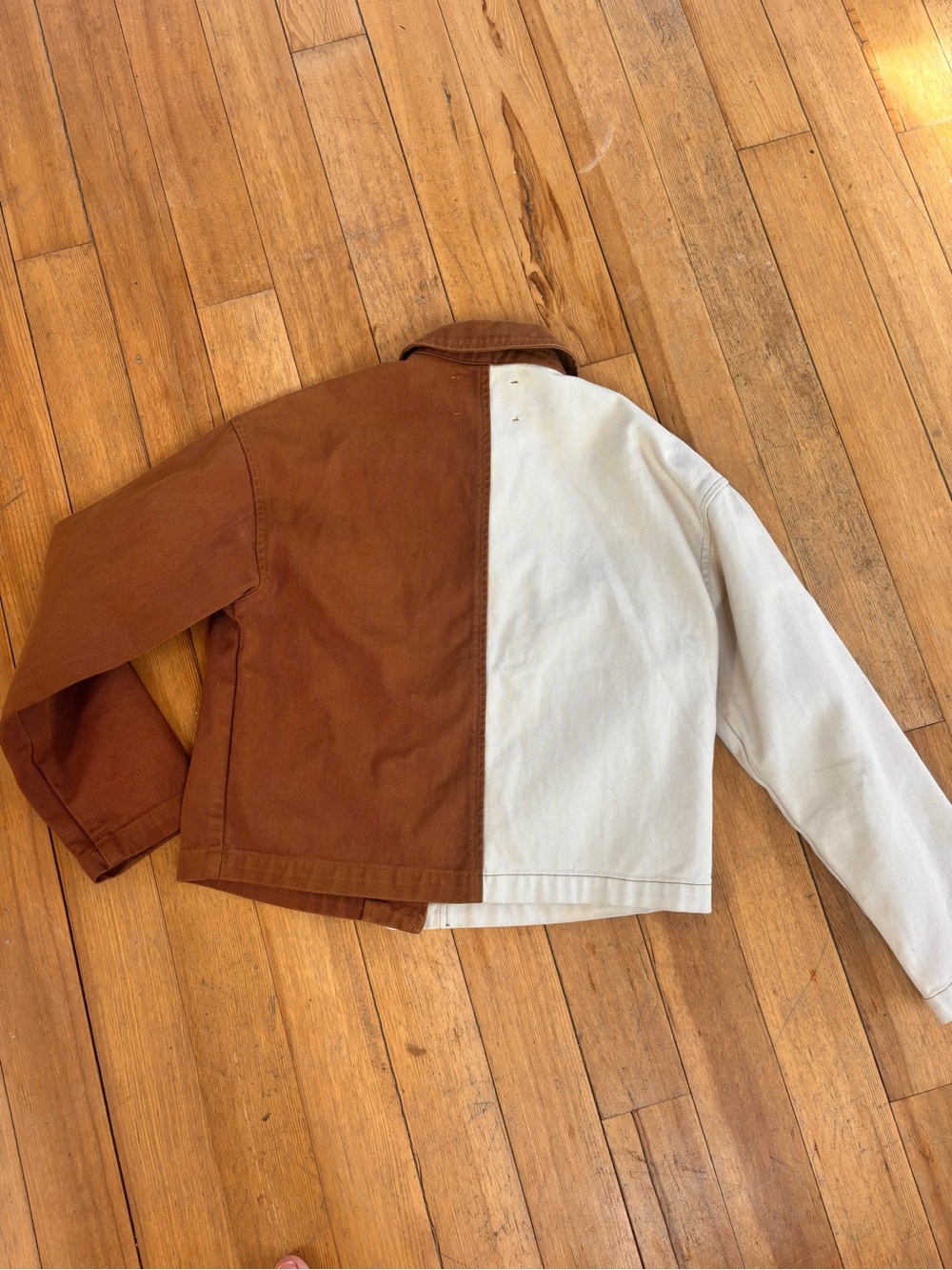 Paloma Wool Two-Tone Cotton Jacket in Cream and Brown - Picture 5 of 7
